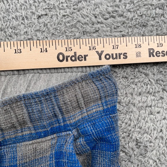 Kavu Pants Mens Medium Blue Gray Plaid Lounge Drawstring Casual Woven Cotton - Picture 4 of 10